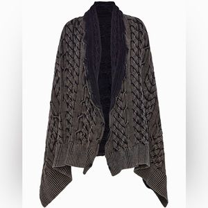SER.O.YA Blanket Knit Cable Scarf in Black washed, OS *NWT*